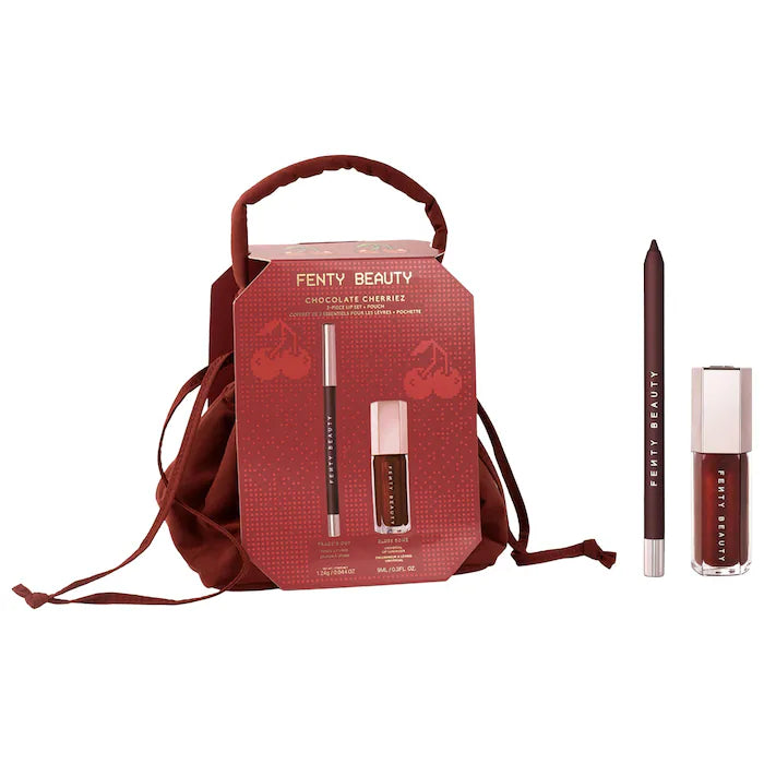 Fenty Beauty Chocolate Cherriez 2-Piece Lip Set + Pouch *Envío Gratis*