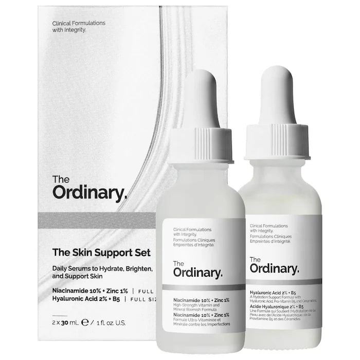The Ordinary The Skin Support Set con Niacinamida + Ácido Hialurónico